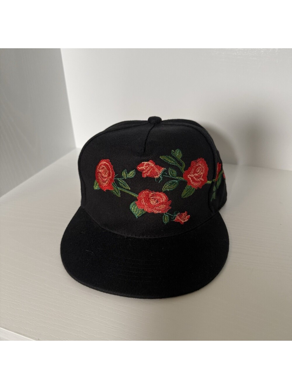 Cayler & Sons Black Rose Embroidered Snapback Hat Floral Streetwear Cap